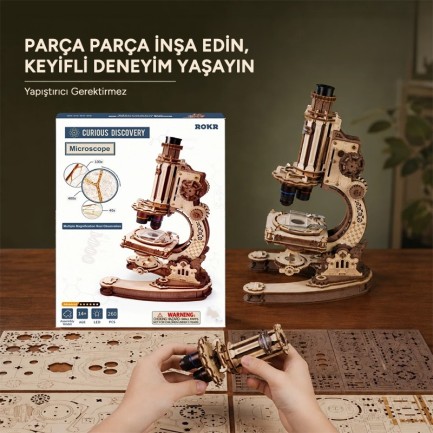 ROKR ST005 Microscope 3D Wooden Puzzle - Thumbnail