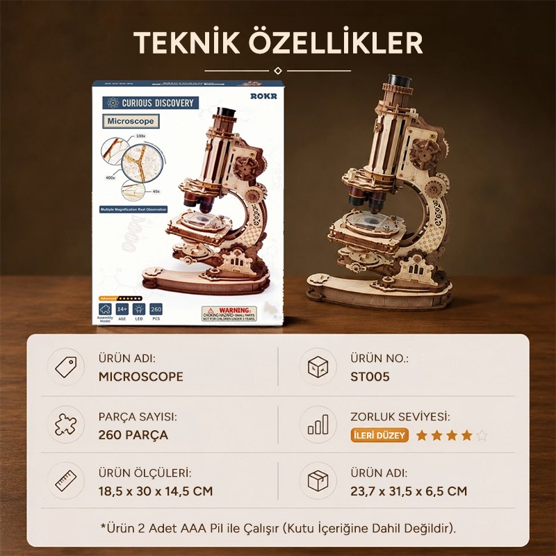 ROKR ST005 Microscope 3D Wooden Puzzle
