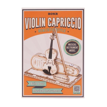 ROKR TG604K Keman (Violin) DIY Minyatür Maket Model Seti Ahşap 3D Wooden Puzzle 3D Model Kit Detaylı Dekoratif Hobi Seti Ahşap Maket - Thumbnail