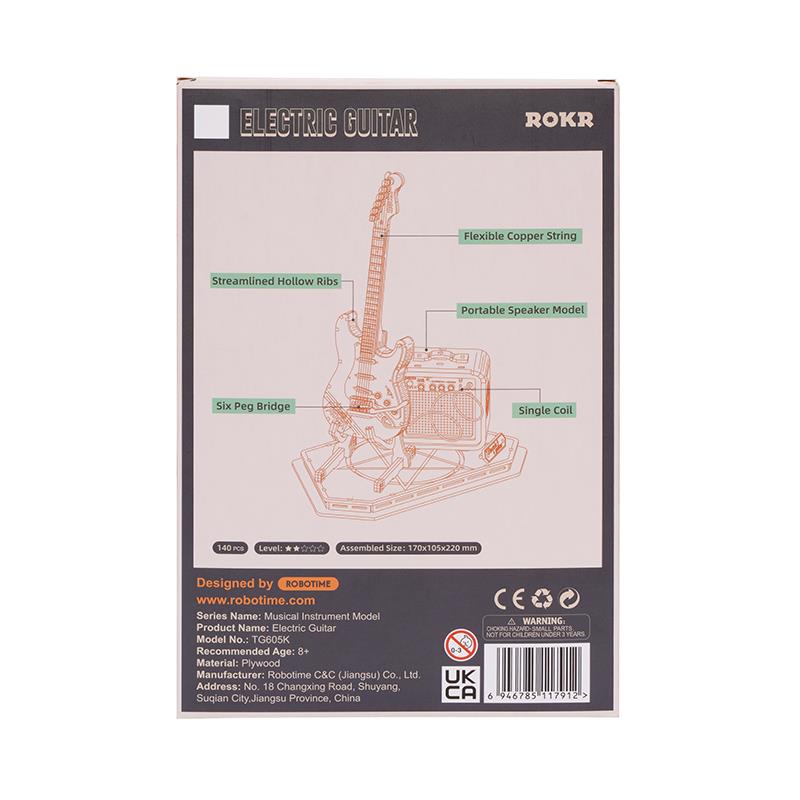 ROKR TG605K Electric Guitar 3D Wooden Puzzle
