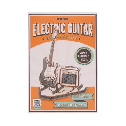 ROKR TG605K Elektro Gitar (Electric Guitar) DIY Minyatür Maket Model Seti Ahşap 3D Wooden Puzzle 3D Model Kit Detaylı Dekoratif Hobi Seti Ahşap Maket - Thumbnail