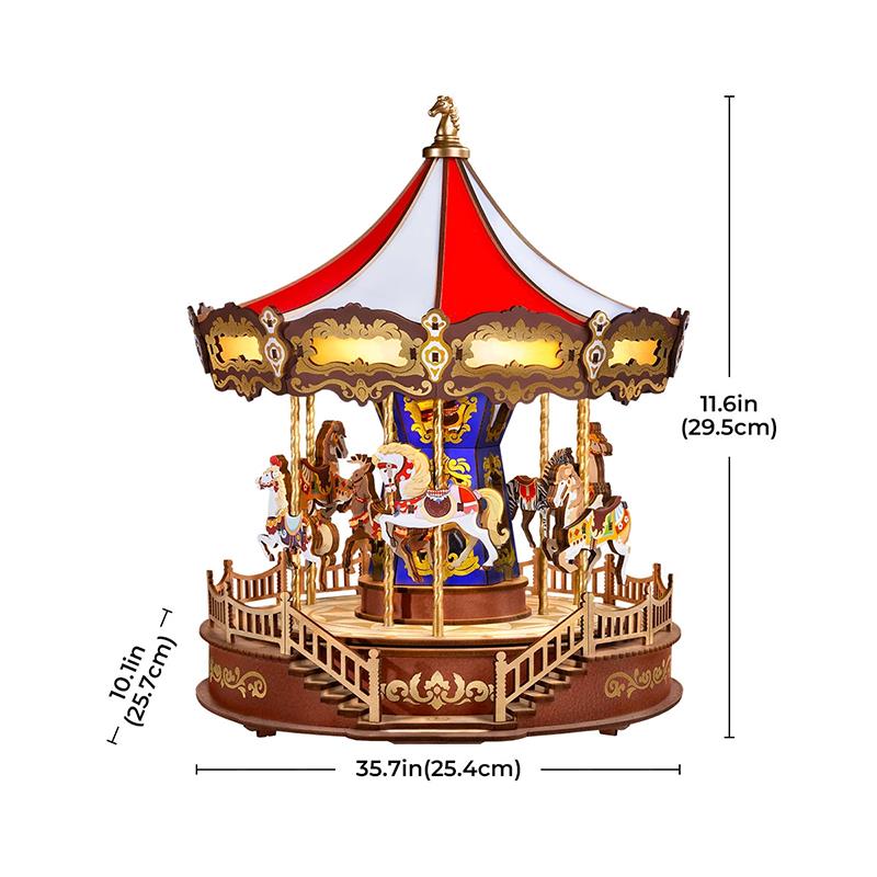 Rolife AMC01 Atlı Karınca (Classic Carousel) DIY Minyatür Maket Model Seti Ahşap 3D Wooden Puzzle 3D Model Kit Detaylı Dekoratif Hobi Seti Ahşap Maket