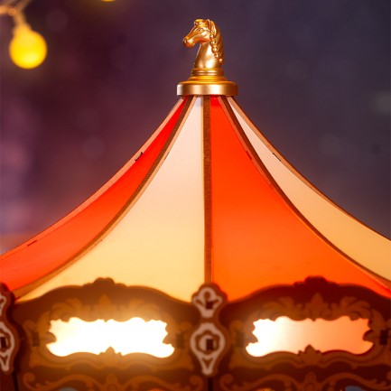 Rolife AMC01 Atlı Karınca (Classic Carousel) DIY Minyatür Maket Model Seti Ahşap 3D Wooden Puzzle 3D Model Kit Detaylı Dekoratif Hobi Seti Ahşap Maket - Thumbnail