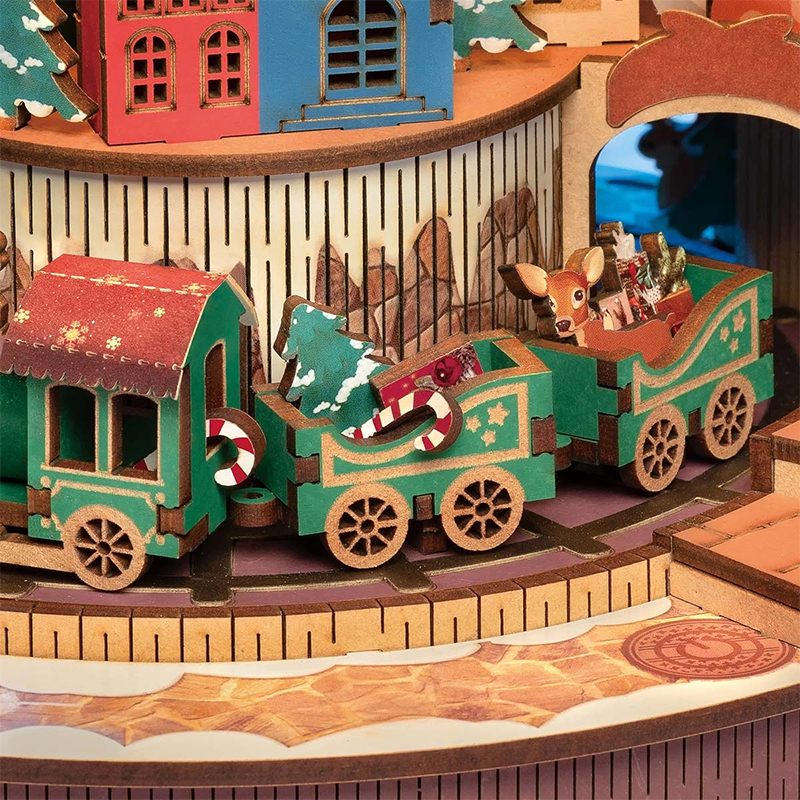 Rolife AMS01 Yılbaşı Ağacı Müzik Kutusu (Christmas Melody Tre) DIY Minyatür Maket Model Seti Ahşap 3D Wooden Puzzle 3D Model Kit Detaylı Dekoratif Hobi Seti Ahşap Maket