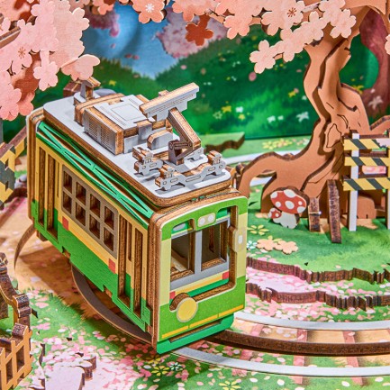 Rolife AMT02 TV Görünümlü Müzik Kutusu (Sakura Dreamy Tour) DIY Minyatür Maket Model Seti Ahşap 3D Wooden Puzzle 3D Model Kit Detaylı Dekoratif Hobi Seti Ahşap Maket - Thumbnail