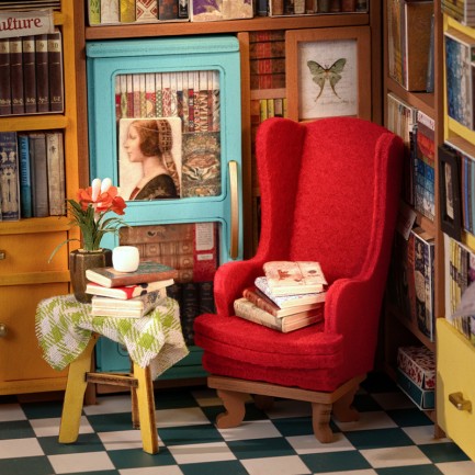 Rolife DG102 Sam'in Çalışma Odası (Sam's Study Room) DIY Minyatür Maket Model Seti Mini Dollhouse 3D Model Kit Detaylı Dekoratif Hobi Seti 3D Puzzle Tiny House - Thumbnail