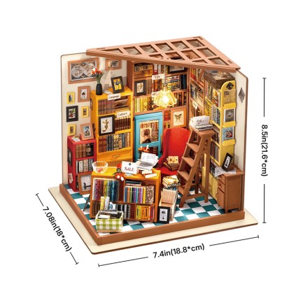 Rolife DG102 Sam'in Çalışma Odası (Sam's Study Room) DIY Minyatür Maket Model Seti Mini Dollhouse 3D Model Kit Detaylı Dekoratif Hobi Seti 3D Puzzle Tiny House - Thumbnail