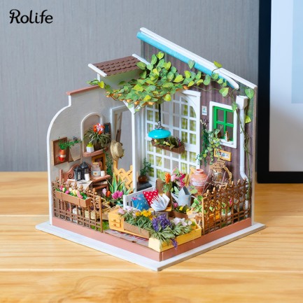 Rolife DG108 Miller'ın Çiçek Evi (Miller's Flower House) DIY Minyatür Maket Model Set Mini Dollhouse 3D Model Kit Detaylı Dekoratif Hobi Seti 3D Puzzle Tiny House - Thumbnail