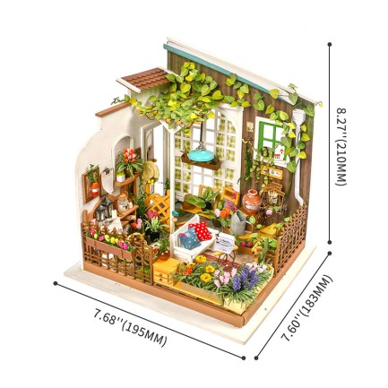 Rolife DG108 Miller'ın Çiçek Evi (Miller's Flower House) DIY Minyatür Maket Model Set Mini Dollhouse 3D Model Kit Detaylı Dekoratif Hobi Seti 3D Puzzle Tiny House - Thumbnail