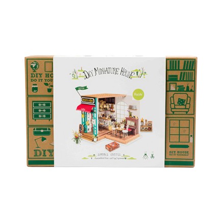 Rolife DG109 Simon'ın Kahve Dükkanı (Simon's Coffee)DIY Minyatür Maket Model Set Miniature Dollhouse 3D Model Kit Detaylı Dekoratif Hobi Seti 3D Puzzle Tiny House - Thumbnail