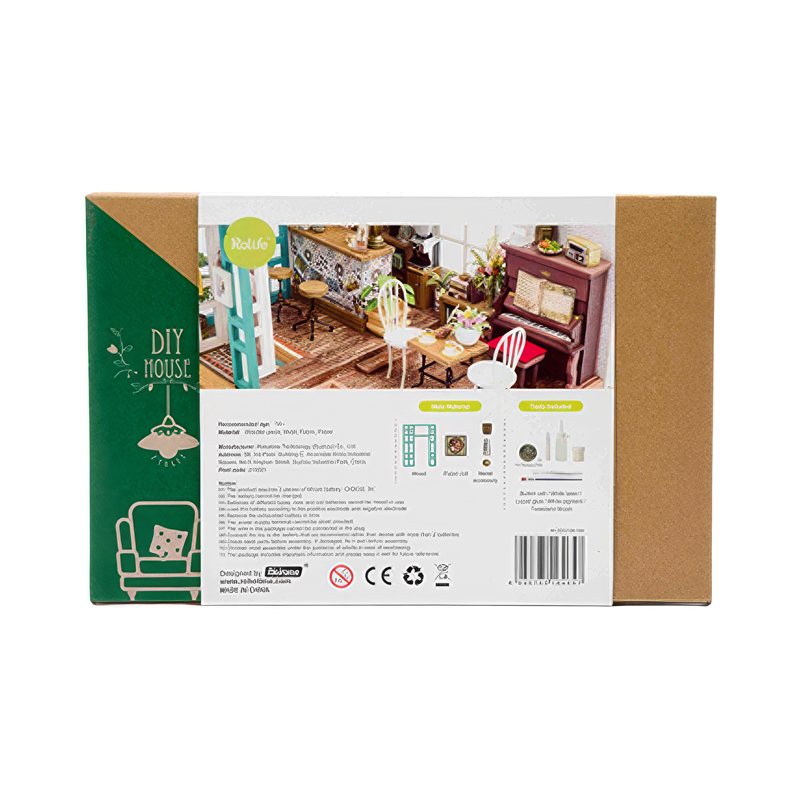 Rolife DG109 Simon'ın Kahve Dükkanı (Simon's Coffee)DIY Minyatür Maket Model Set Miniature Dollhouse 3D Model Kit Detaylı Dekoratif Hobi Seti 3D Puzzle Tiny House