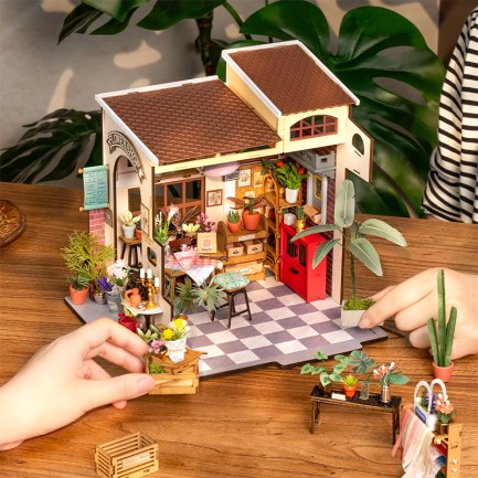 Rolife DG145 Emily'nin Çiçek Dükkanı Emily's Flower Shop DIY Minyatür Maket Model Set Mini Dollhouse 3D Model Kit Detaylı Dekoratif Hobi Seti 3D Puzzle Tiny House - Thumbnail
