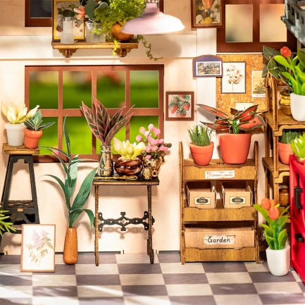 Rolife DG145 Emily'nin Çiçek Dükkanı Emily's Flower Shop DIY Minyatür Maket Model Set Mini Dollhouse 3D Model Kit Detaylı Dekoratif Hobi Seti 3D Puzzle Tiny House - Thumbnail