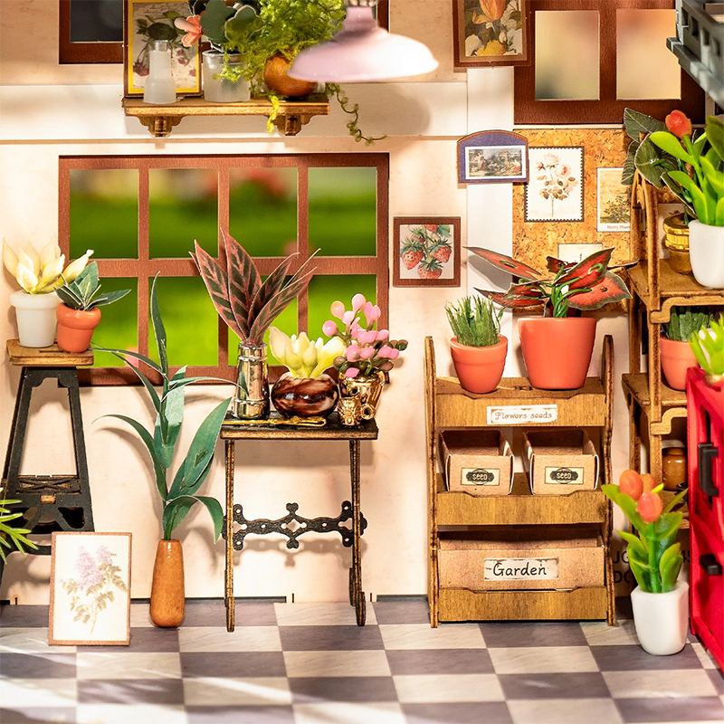 Rolife DG145 Emily'nin Çiçek Dükkanı Emily's Flower Shop DIY Minyatür Maket Model Set Mini Dollhouse 3D Model Kit Detaylı Dekoratif Hobi Seti 3D Puzzle Tiny House