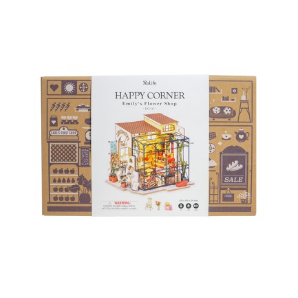 Rolife DG145 Emily'nin Çiçek Dükkanı Emily's Flower Shop DIY Minyatür Maket Model Set Mini Dollhouse 3D Model Kit Detaylı Dekoratif Hobi Seti 3D Puzzle Tiny House - Thumbnail
