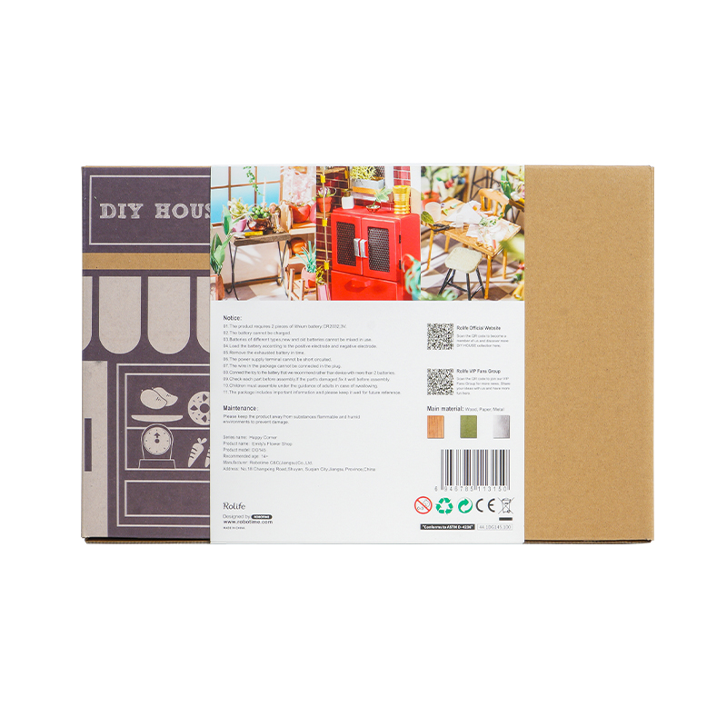 Rolife DG145 Emily'nin Çiçek Dükkanı Emily's Flower Shop DIY Minyatür Maket Model Set Mini Dollhouse 3D Model Kit Detaylı Dekoratif Hobi Seti 3D Puzzle Tiny House