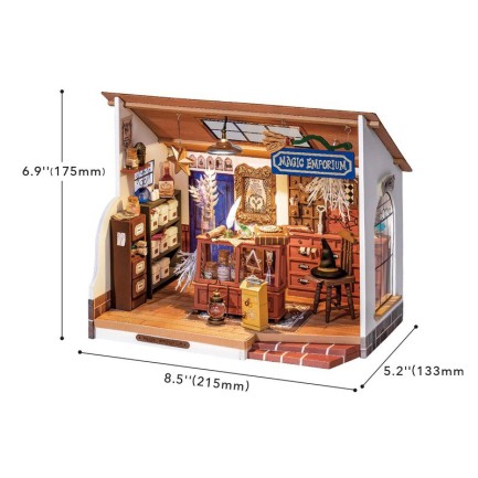 Rolife DG155 Kiki'nin Sihirli Dükkanı (Kiki's Magic Emporium) DIY Minyatür Model Seti Mini Dollhouse 3D Model Kit Detaylı Dekoratif Hobi Seti 3D Puzzle Tiny House - Thumbnail