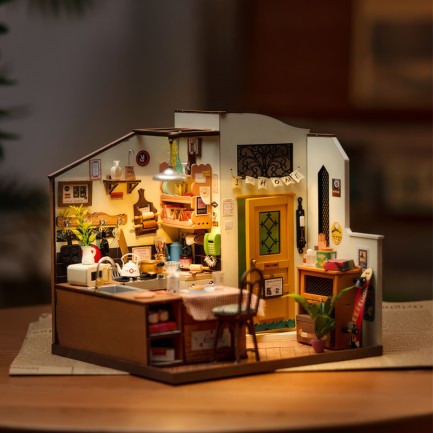 Rolife DG159 Rahat Mutfak (Cozy Kitchen) DIY Minyatür Maket Model Seti Mini Dollhouse 3D Model Kit Detaylı Dekoratif Hobi Seti 3D Puzzle Tiny House - Thumbnail