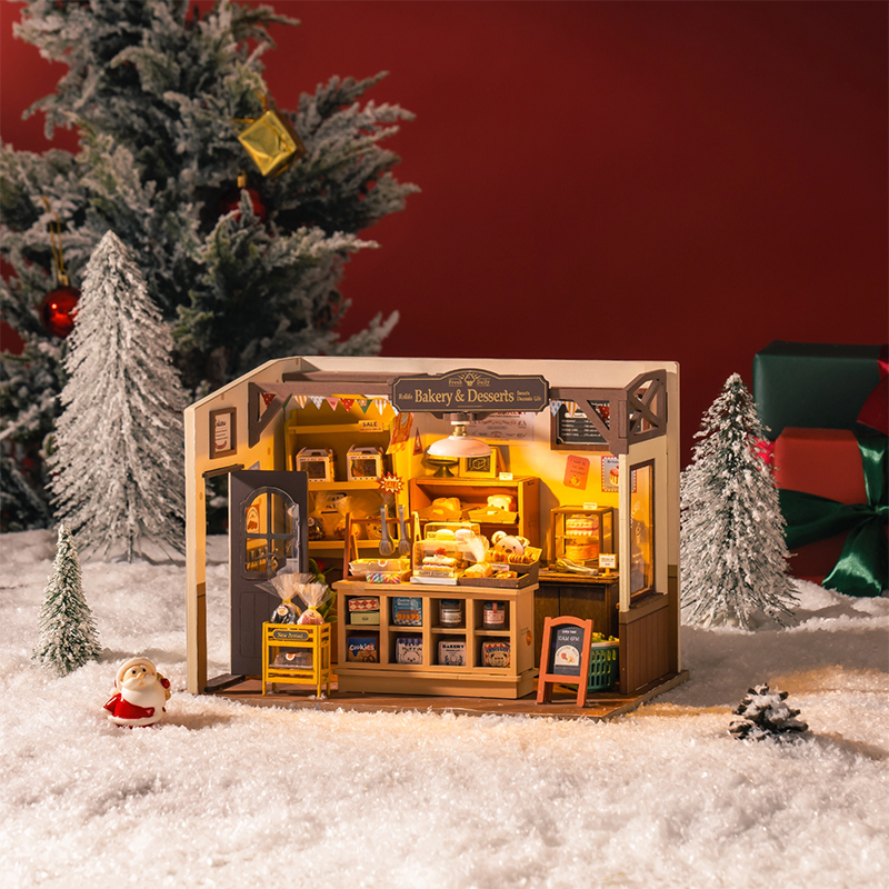 Rolife DG161 Becka'nın Fırını (Becka‘s Baking House) DIY Minyatür Maket Model Seti Mini Dollhouse 3D Model Kit Detaylı Dekoratif Hobi Seti 3D Puzzle Tiny House