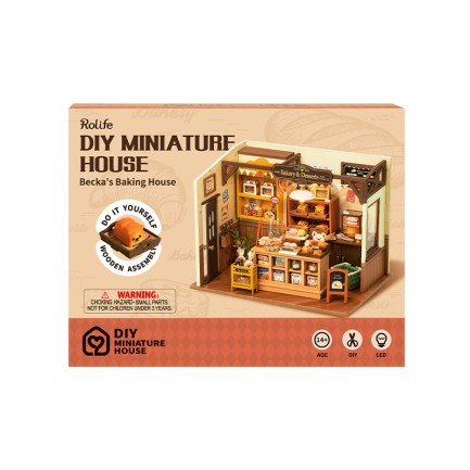 Rolife DG161 Becka'nın Fırını (Becka‘s Baking House) DIY Minyatür Maket Model Seti Mini Dollhouse 3D Model Kit Detaylı Dekoratif Hobi Seti 3D Puzzle Tiny House - Thumbnail
