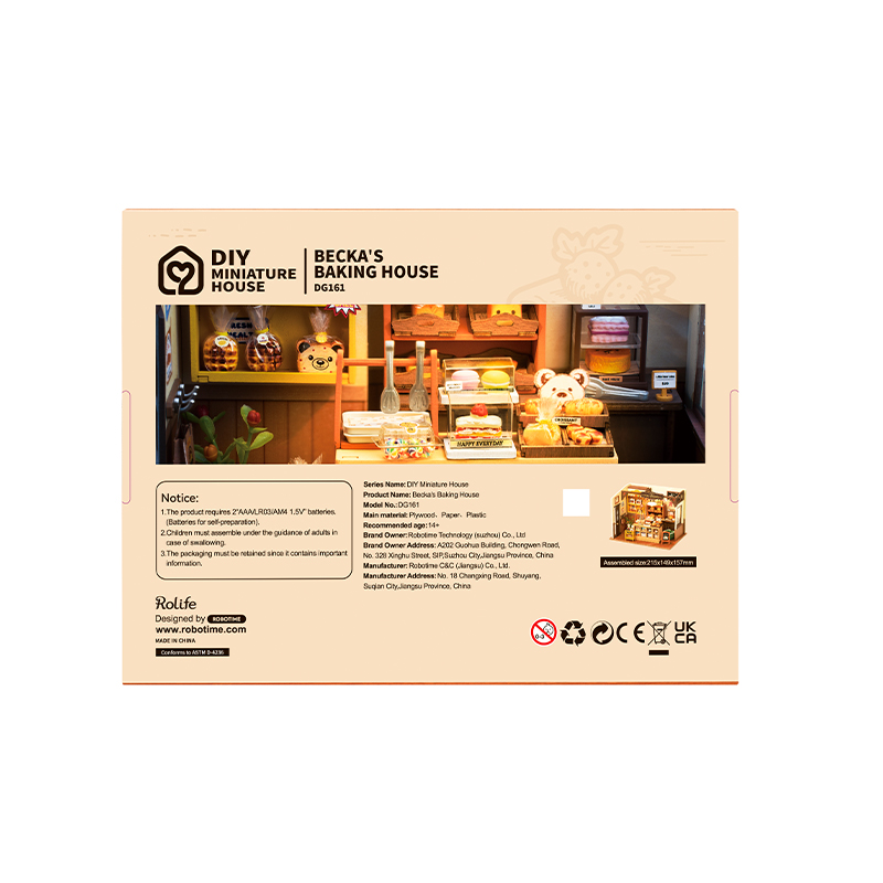 Rolife DG161 Becka'nın Fırını (Becka‘s Baking House) DIY Minyatür Maket Model Seti Mini Dollhouse 3D Model Kit Detaylı Dekoratif Hobi Seti 3D Puzzle Tiny House