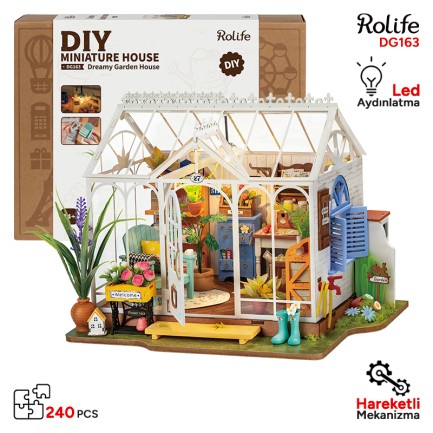 Rolife - Rolife DG163 Rüya Gibi Bahçe Evi (Dreamy Garden House) DIY Minyatür Maket Model Seti Mini Dollhouse 3D Model Kit Detaylı Dekoratif Hobi Seti 3D Puzzle Tiny House