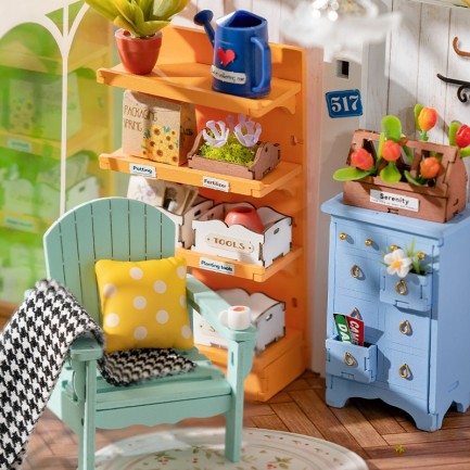 Rolife DG163 Rüya Gibi Bahçe Evi (Dreamy Garden House) DIY Minyatür Maket Model Seti Mini Dollhouse 3D Model Kit Detaylı Dekoratif Hobi Seti 3D Puzzle Tiny House - Thumbnail