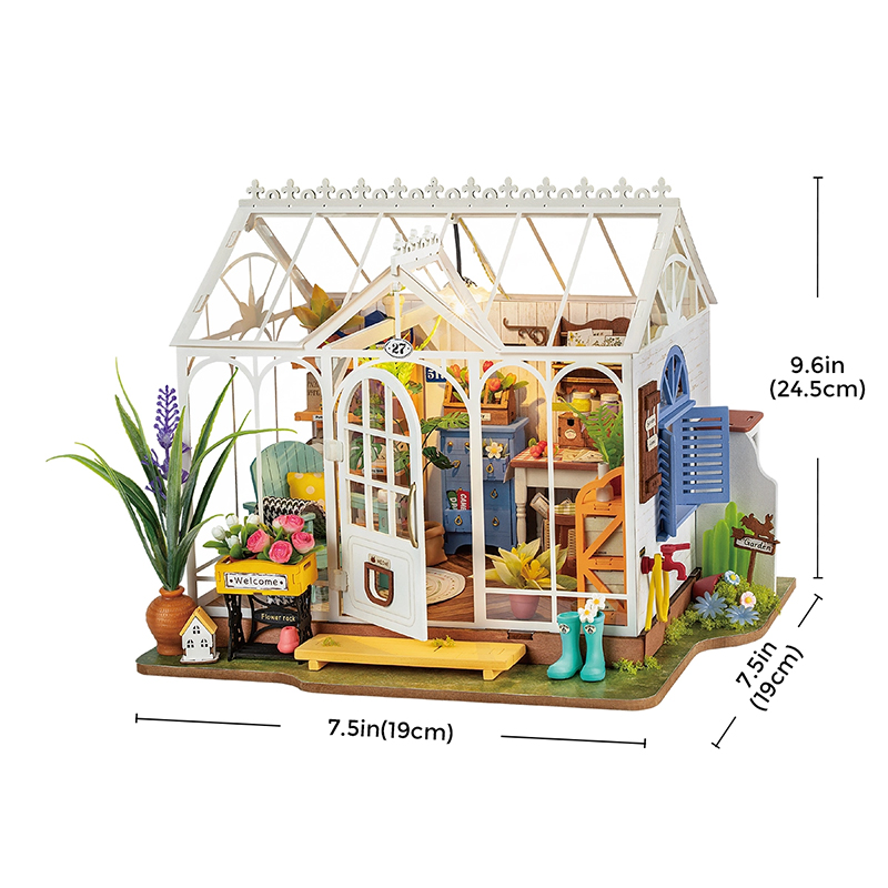 Rolife DG163 Rüya Gibi Bahçe Evi (Dreamy Garden House) DIY Minyatür Maket Model Seti Mini Dollhouse 3D Model Kit Detaylı Dekoratif Hobi Seti 3D Puzzle Tiny House