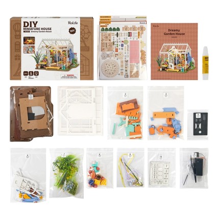 Rolife DG163 Rüya Gibi Bahçe Evi (Dreamy Garden House) DIY Minyatür Maket Model Seti Mini Dollhouse 3D Model Kit Detaylı Dekoratif Hobi Seti 3D Puzzle Tiny House - Thumbnail