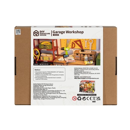 Rolife DG165 Garaj Atölyesi (Garage Workshop) DIY Minyatür Maket Model Seti Mini Dollhouse 3D Model Kit Detaylı Dekoratif Hobi Seti 3D Puzzle Tiny House - Thumbnail
