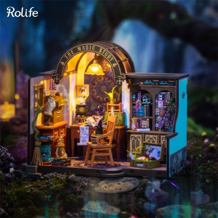 Rolife DG166 The Magic Study DIY Minyatür Maket Model Seti Mini Dollhouse 3D Model Kit Detaylı Dekoratif Hobi Seti 3D Puzzle Tiny House - Thumbnail