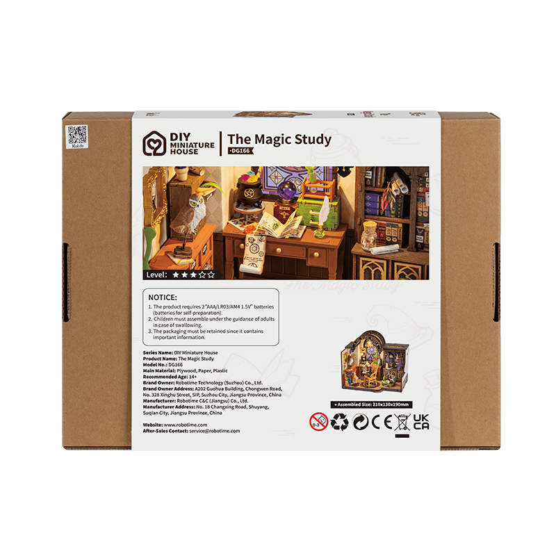 Rolife DG166 The Magic Study DIY Minyatür Maket Model Seti Mini Dollhouse 3D Model Kit Detaylı Dekoratif Hobi Seti 3D Puzzle Tiny House