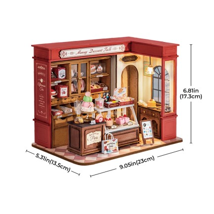 Rolife DG168 Tatlı Dükkanı (Honey Dessert Talk) DIY Minyatür Maket Model Seti Mini Dollhouse 3D Model Kit Detaylı Dekoratif Hobi Seti 3D Puzzle Tiny House - Thumbnail