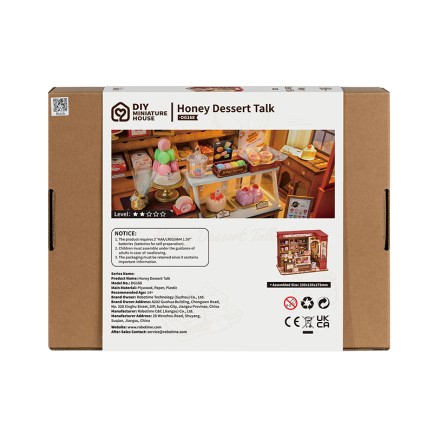 Rolife DG168 Tatlı Dükkanı (Honey Dessert Talk) DIY Minyatür Maket Model Seti Mini Dollhouse 3D Model Kit Detaylı Dekoratif Hobi Seti 3D Puzzle Tiny House - Thumbnail