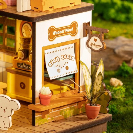 Rolife DG169 Yavru Köpeğin Sevimli Evi Puppy's Cozy Villa DIY Minyatür Maket ModelSet Mini Dollhouse 3D Model Kit Detaylı Dekoratif Hobi Seti 3D Puzzle Tiny House - Thumbnail