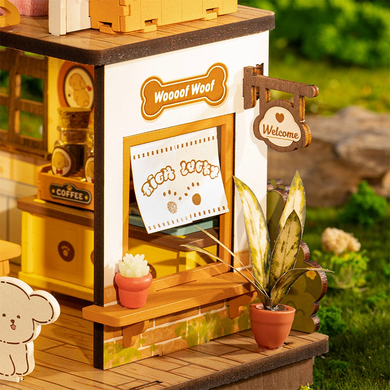 Rolife DG169 Yavru Köpeğin Sevimli Evi Puppy's Cozy Villa DIY Minyatür Maket ModelSet Mini Dollhouse 3D Model Kit Detaylı Dekoratif Hobi Seti 3D Puzzle Tiny House