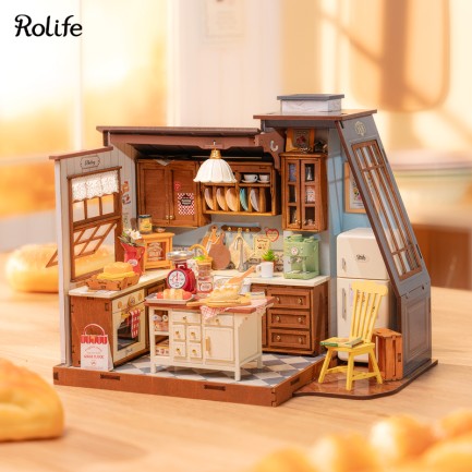 Rolife DG172 Mutfak Odası (Baking Kitchen) DIY Minyatür Maket Model Seti Mini Dollhouse 3D Model Kit Detaylı Dekoratif Hobi Seti 3D Puzzle Tiny House - Thumbnail