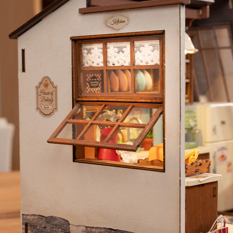 Rolife DG172 Mutfak Odası (Baking Kitchen) DIY Minyatür Maket Model Seti Mini Dollhouse 3D Model Kit Detaylı Dekoratif Hobi Seti 3D Puzzle Tiny House