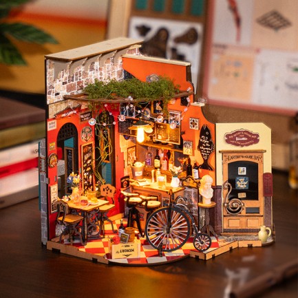 Rolife DG173 Yemek ve İçki Dükkanı (Cheers Bar & Dining) DIY Minyatür Maket Model Seti Mini Dollhouse 3D Model Kit Detaylı Dekoratif Hobi Seti 3D Puzzle Tiny House - Thumbnail