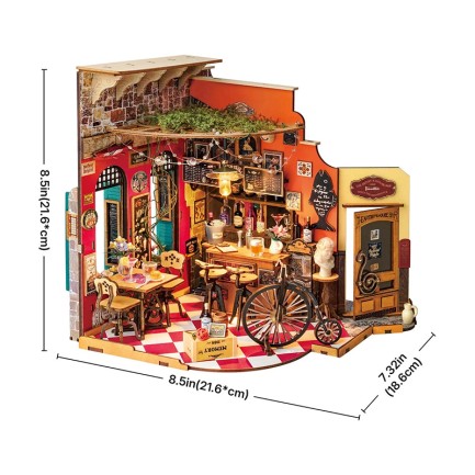 Rolife DG173 Yemek ve İçki Dükkanı (Cheers Bar & Dining) DIY Minyatür Maket Model Seti Mini Dollhouse 3D Model Kit Detaylı Dekoratif Hobi Seti 3D Puzzle Tiny House - Thumbnail