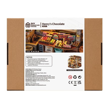 Rolife DG174 Henry'nin Çikolata Dükkanı Henry's Chocolate DIY Minyatür Maket ModelSet Mini Dollhouse 3D Model Kit Detaylı Dekoratif Hobi Seti 3D Puzzle Tiny House - Thumbnail