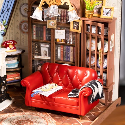 Rolife DG175 Catherine'in Oturma Odası Catherine's Living Room DIY Minyatür Model Set Mini Dollhouse 3D Model Kit Detaylı Dekoratif Hobi Seti 3D Puzzle Tiny House - Thumbnail