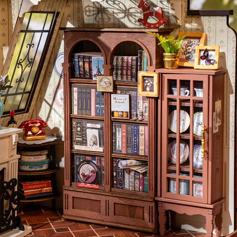Rolife DG175 Catherine'in Oturma Odası Catherine's Living Room DIY Minyatür Model Set Mini Dollhouse 3D Model Kit Detaylı Dekoratif Hobi Seti 3D Puzzle Tiny House