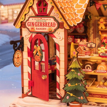 Rolife DG176 Zencefilli Kurabiye Evi (Gingerbread) House DIY Minyatür Maket Model Set Mini Dollhouse 3D Model Kit Detaylı Dekoratif Hobi Seti 3D Puzzle Tiny House - Thumbnail
