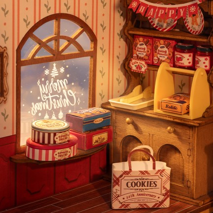 Rolife DG176 Zencefilli Kurabiye Evi (Gingerbread) House DIY Minyatür Maket Model Set Mini Dollhouse 3D Model Kit Detaylı Dekoratif Hobi Seti 3D Puzzle Tiny House - Thumbnail