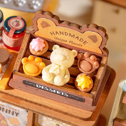 Rolife DG177 Kurabiye Dükkanı Cookii Bunny's Cookie Shop DIY Minyatür Maket Model Set Mini Dollhouse 3D Model Kit Detaylı Dekoratif Hobi Seti 3D Puzzle Tiny House - Thumbnail