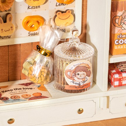 Rolife DG177 Kurabiye Dükkanı Cookii Bunny's Cookie Shop DIY Minyatür Maket Model Set Mini Dollhouse 3D Model Kit Detaylı Dekoratif Hobi Seti 3D Puzzle Tiny House - Thumbnail