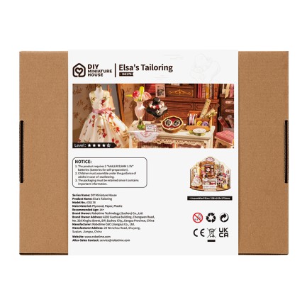 Rolife DG178 Elsa'nın Terzi Dükkanı (Elsa's Tailoring) DIY Minyatür Maket Model Seti Mini Dollhouse 3D Model Kit Detaylı Dekoratif Hobi Seti 3D Puzzle Tiny House - Thumbnail