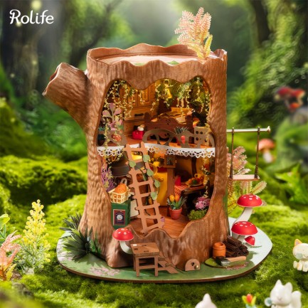 Rolife DG179 Masal Ağaç Evi (Fairytale Tree House) DIY Minyatür Maket Model Seti Mini Dollhouse 3D Model Kit Detaylı Dekoratif Hobi Seti 3D Puzzle Tiny House - Thumbnail