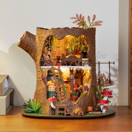 Rolife DG179 Masal Ağaç Evi (Fairytale Tree House) DIY Minyatür Maket Model Seti Mini Dollhouse 3D Model Kit Detaylı Dekoratif Hobi Seti 3D Puzzle Tiny House - Thumbnail